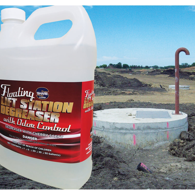 Floating Lift Station Degreaser With Odor Control [Degreaser w/Cherry Scent]