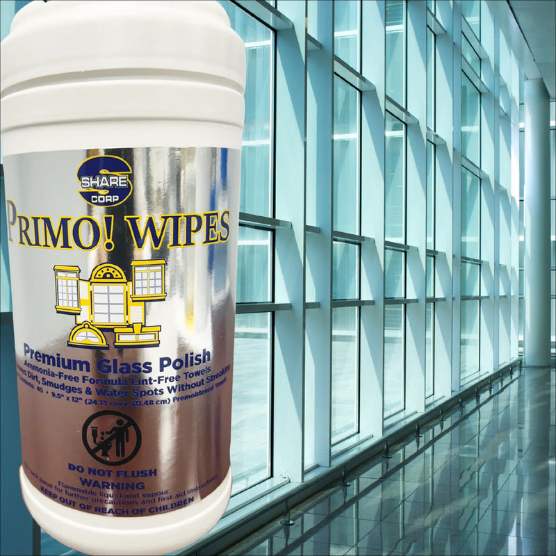 PRIMO! WIPES [Premium Glass Cleaner & Polish Wipes]